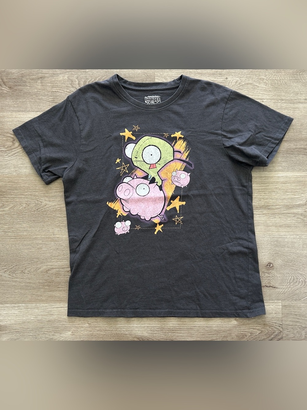 Invader Zim Nickelodeon Grey Graphic T-Shirt Large